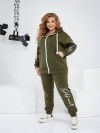 Теплий спорт костюм хакі №103775 - фото 2