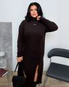 Стильна сукня на флісі шоколадна №103869 - фото 7