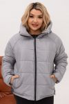 Куртка тепла зимова коротка сіра №97181 - фото 1