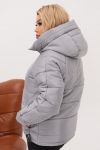 Куртка тепла зимова коротка сіра №97181 - фото 2