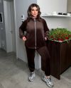 Спортивний костюм з велюру шоколадного кольору №97962 - фото 3