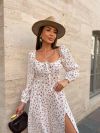 Жіноча муслінова сукня біла в червону квіточку №97985 - фото 2