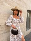 Жіноча муслінова сукня біла в червону квіточку №97985 - фото 6