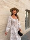 Жіноча муслінова сукня біла в червону квіточку №97985 - фото 7
