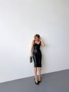 Та сама ідеальна сукня з еко шкіри в кольорі чорний №97990 - фото 2