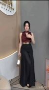 Елегантні та жіночні штани-палаццо чорні №98000 - фото 7