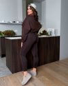 Костюм (лонг+лосіни) шоколад №98081 - фото 1