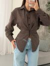 Сорочка з плечиками шоколад №98089 - фото 6