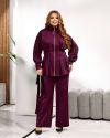 Елегантний, стильний жіночий костюм бургунді №98144 - фото 2