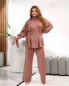 Елегантний, стильний жіночий костюм капучино №98145 - фото 1