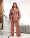 Елегантний, стильний жіночий костюм капучино №98145 - фото 3