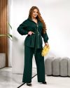 Елегантний, стильний жіночий костюм смарагдовий №98148 - фото 1