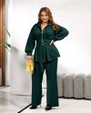 Елегантний, стильний жіночий костюм смарагдовий №98148 - фото 7
