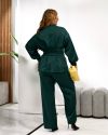 Елегантний, стильний жіночий костюм смарагдовий №98148 - фото 8