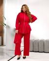 Елегантний, стильний жіночий костюм червоний №98149 - фото 1