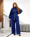 Елегантний, стильний жіночий костюм синій №98150 - фото 1