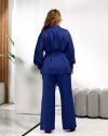 Елегантний, стильний жіночий костюм синій №98150 - фото 3