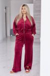 Велюровий оксамитовий костюм бордо №98155 - фото 1