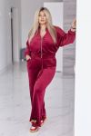 Велюровий оксамитовий костюм бордо №98155 - фото 2