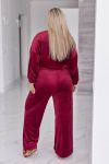 Велюровий оксамитовий костюм бордо №98155 - фото 3