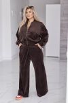Велюровий оксамитовий костюм шоколад №98158 - фото 1