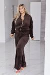 Велюровий оксамитовий костюм шоколад №98158 - фото 2
