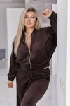Велюровий оксамитовий костюм шоколад №98158 - фото 3
