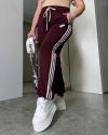 Жіночі штани спортивного типу бургунді №98163 - фото 1