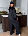 Велюровий спорт костюм чорний №98173 - фото 4