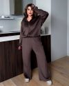 Велюровий спорт костюм шоколад №98174 - фото 1