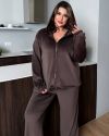 Велюровий спорт костюм шоколад №98174 - фото 6