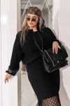 Костюм (бомбер+сукня) чорний №98183 - фото 4