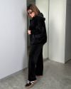 Трендовий костюм з велюру чорний №98198 - фото 8