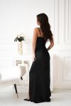 Атласна сукня з корсетною спинкою чорна №98209 - фото 4