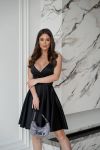 Атласна сукня чорна №98214 - фото 10