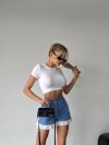 Шорти з джинсу та рюшом із прошви блакитні №98263 - фото 2