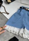 Шорти з джинсу та рюшом із прошви блакитні №98263 - фото 7