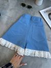 Шорти з джинсу та рюшом із прошви блакитні №98263 - фото 8