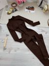 Комфортний та максимально стильний комбінезон шоколад №98265 - фото 3