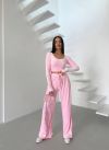 Стильний практичний костюмчик з велюру рожевий №98271 - фото 6