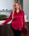 Стильна шовкова сорочка бордо №98322 - фото 1