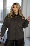 Жіноча рубашка темно-сіра №98356 - фото 4
