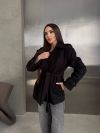 Утеплене кашемірове пальто на запах чорне №98434 - фото 1