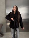 Утеплене кашемірове пальто на запах чорне №98434 - фото 10