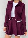 Костюм (жакет та спідниця-шорти) бордо №98594 - фото 3