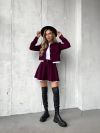 Костюм (жакет та спідниця-шорти) бордо №98594 - фото 5