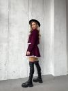 Костюм (жакет та спідниця-шорти) бордо №98594 - фото 7
