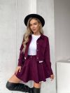 Костюм (жакет та спідниця-шорти) бордо №98594 - фото 8