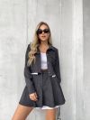 Костюм (жакет та спідниця-шорти) графіт №98595 - фото 3