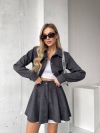 Костюм (жакет та спідниця-шорти) графіт №98595 - фото 5